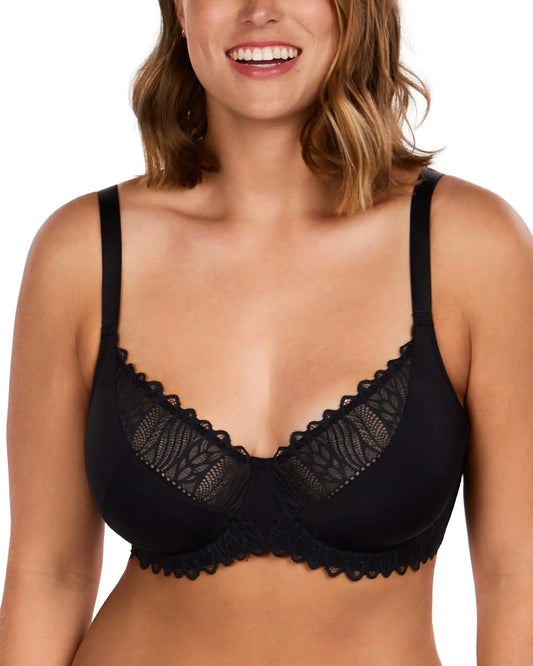 HSIA Minimizer Bras for Women Full Coverage Plus Size Full Figure Bras Lightly Unlined Underwire Bra 42DD Matte Black