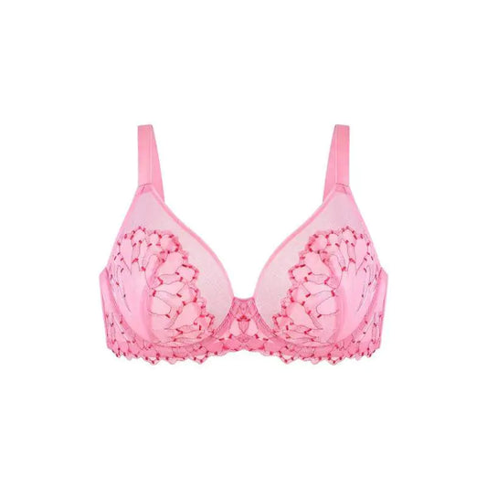 HSIA Winter Sonata Embroidered Lace Trim Full Coverage Unlined Underwire Bra