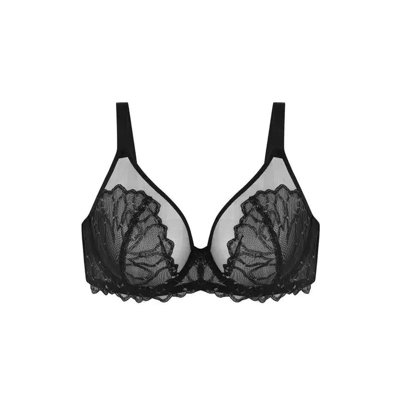 HSIA Winter Sonata Embroidered Lace Trim Full Coverage Unlined Underwire Bra